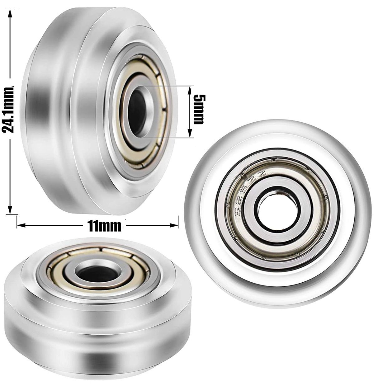 Polea Nylon con rodamiento - Plana - 24x10.2x5-5mm Transparente